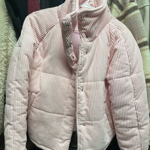 Light pink corduroy puffer coat